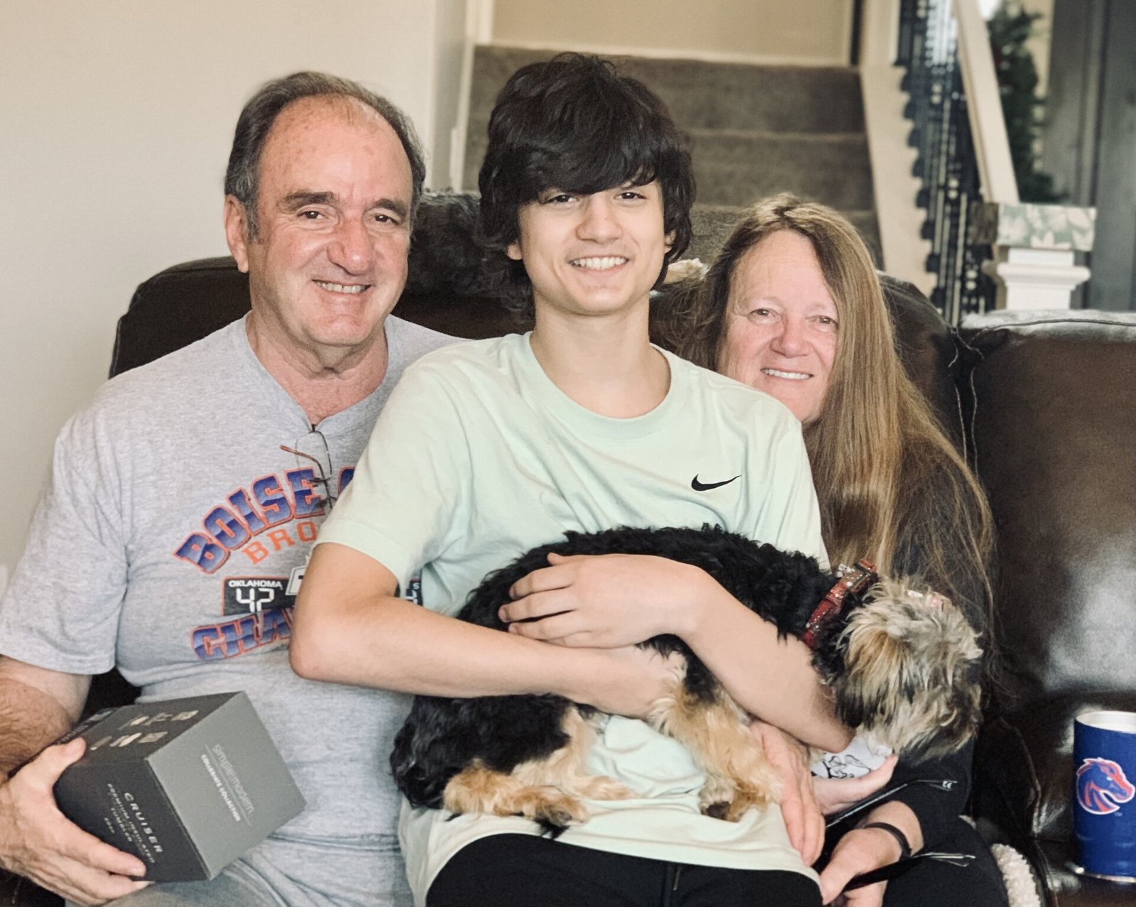 Family and dog